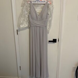 Amsale Light Gray Maxi Dress